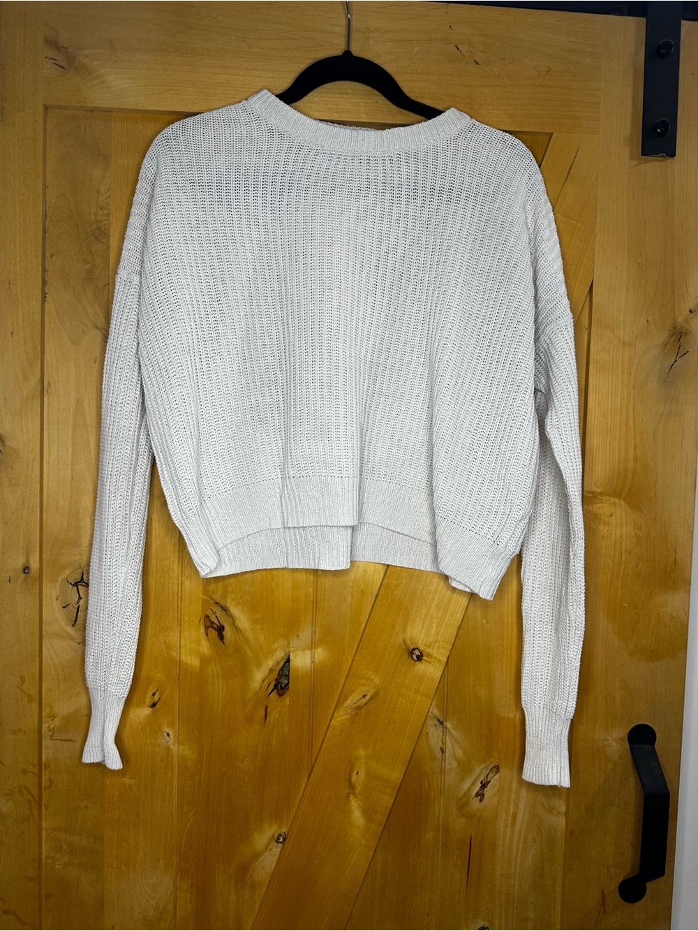 Urban Outfitters Cream Ribbed Crewneck Sweater